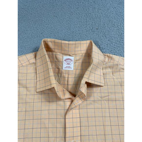 Brooks Brothers Mens Size 17 1/2 -2/3 Orange Peach Button Down Dress Shirt - Picture 11 of 13